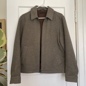 Uniqlo Brown Houndstooth Bomber Jacket